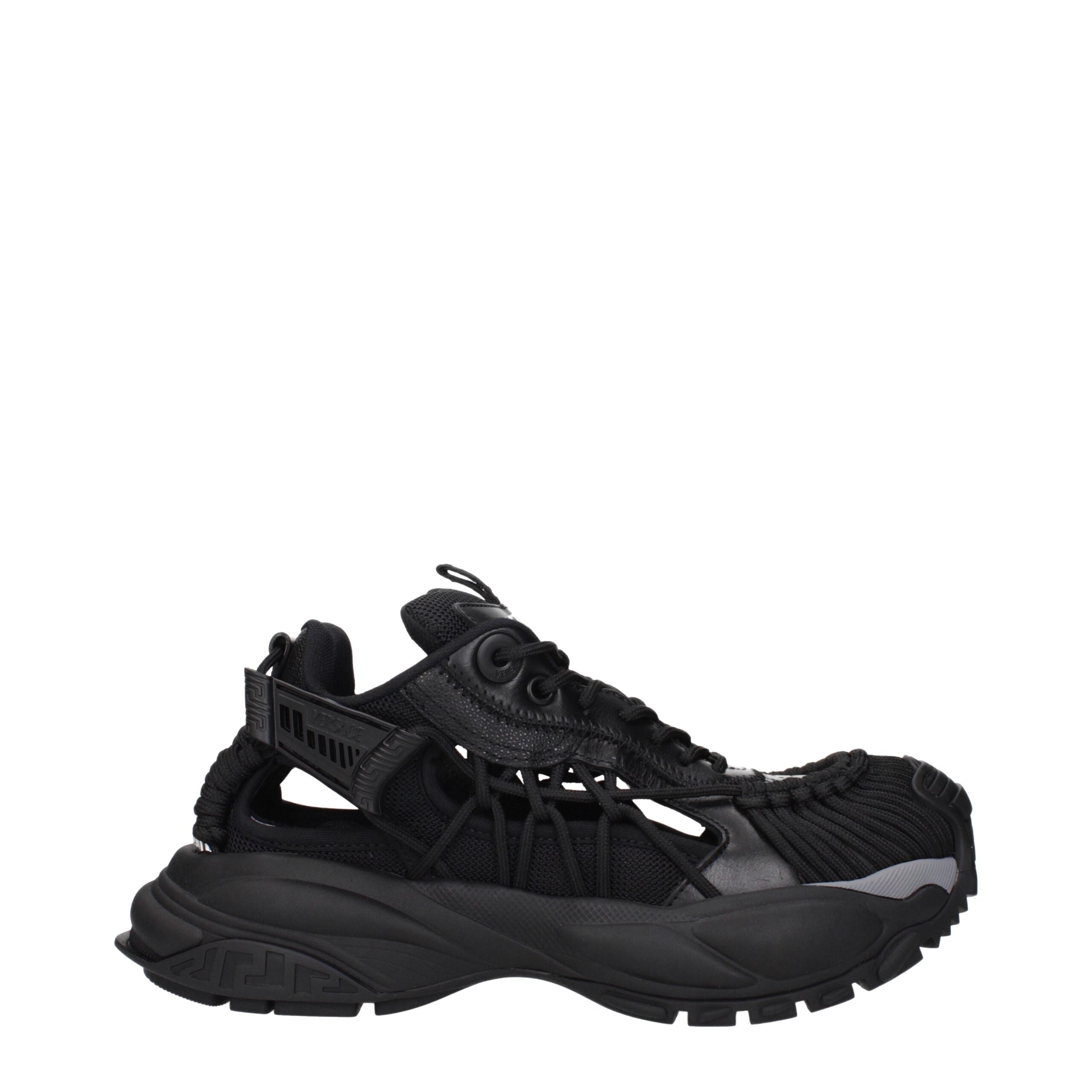 Baskets Versace en cuir noires