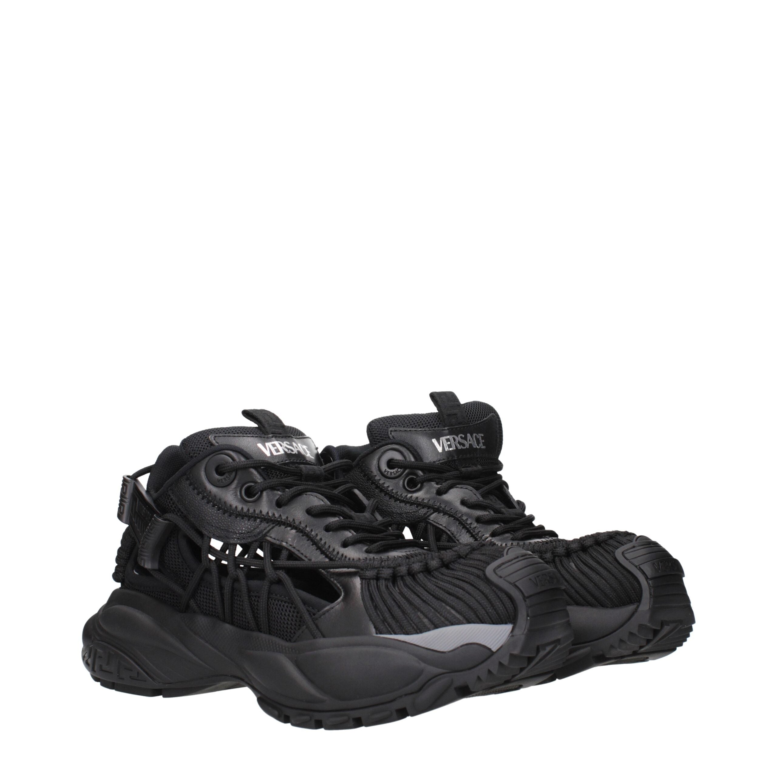 Baskets Versace en cuir noires