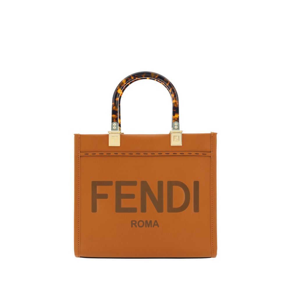 Sac épaule Fendi Sunshine en cuir noir