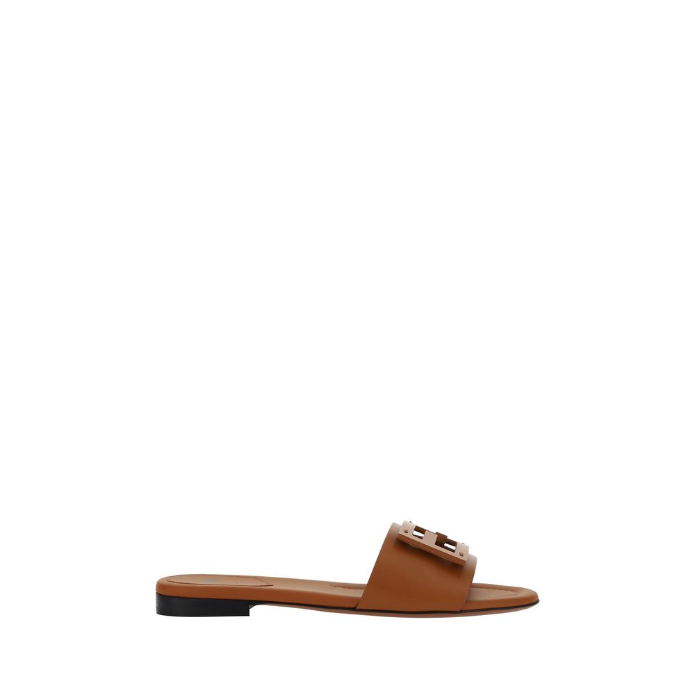 Sandales Fendi FF en cuir noir