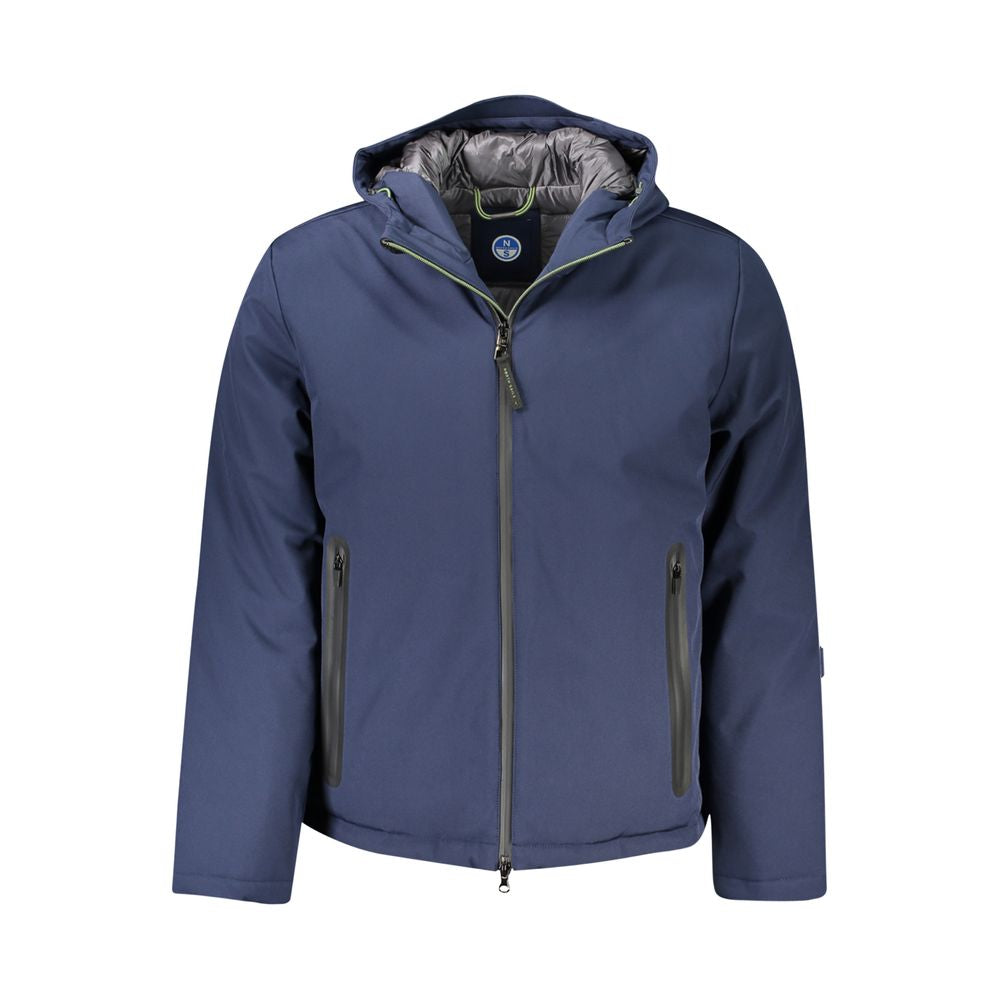 Veste marquée bleue avec capuche