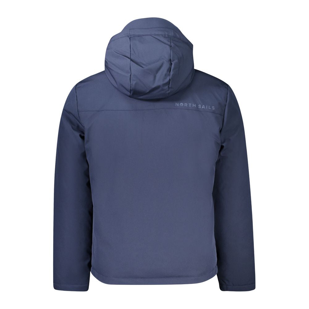Veste marquée bleue avec capuche