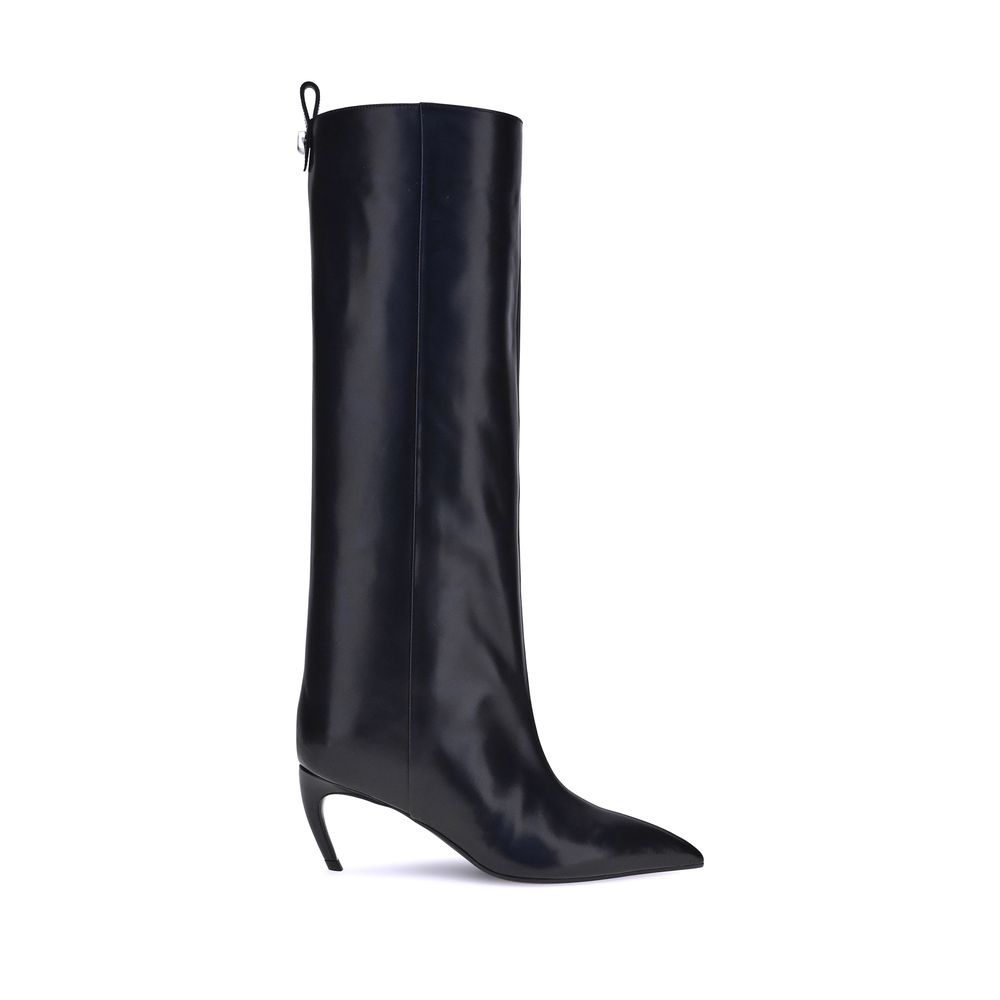 Bottines en cuir High noires