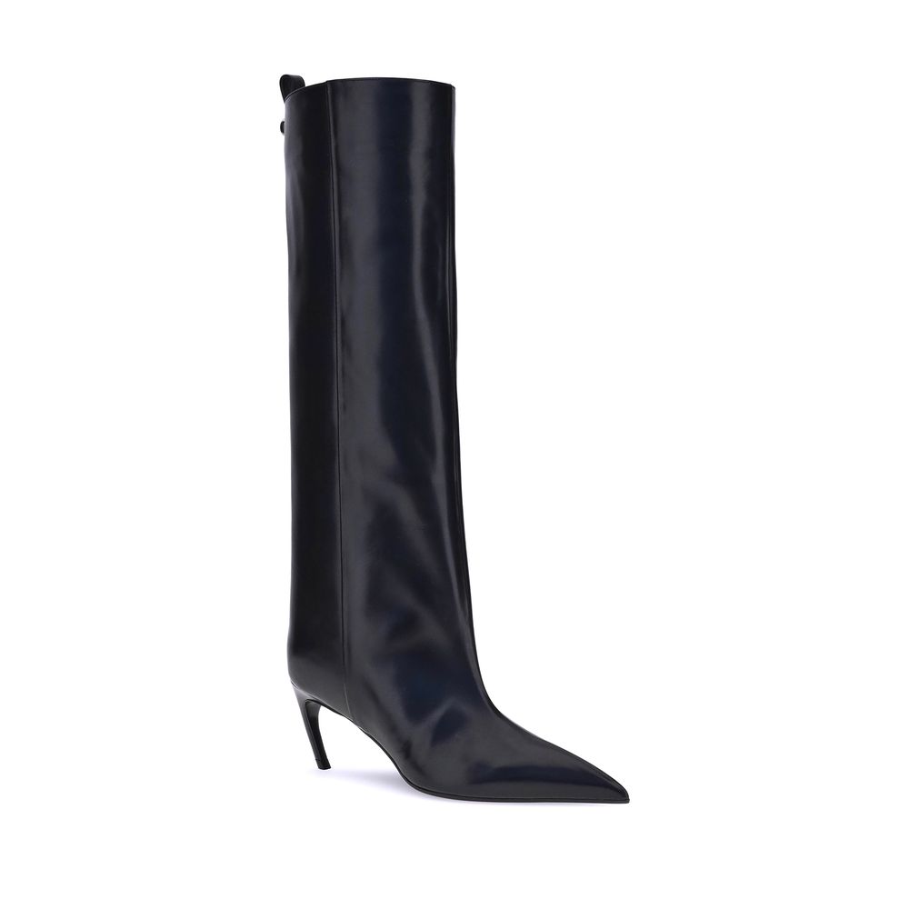 Bottines en cuir High noires