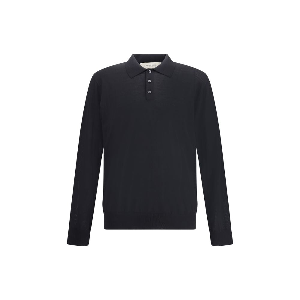 Polo Golden Goose en laine vierge noir