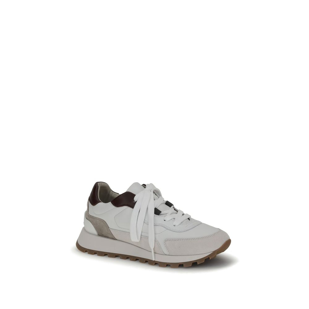 Baskets Brunello Cucinelli en cuir blanches