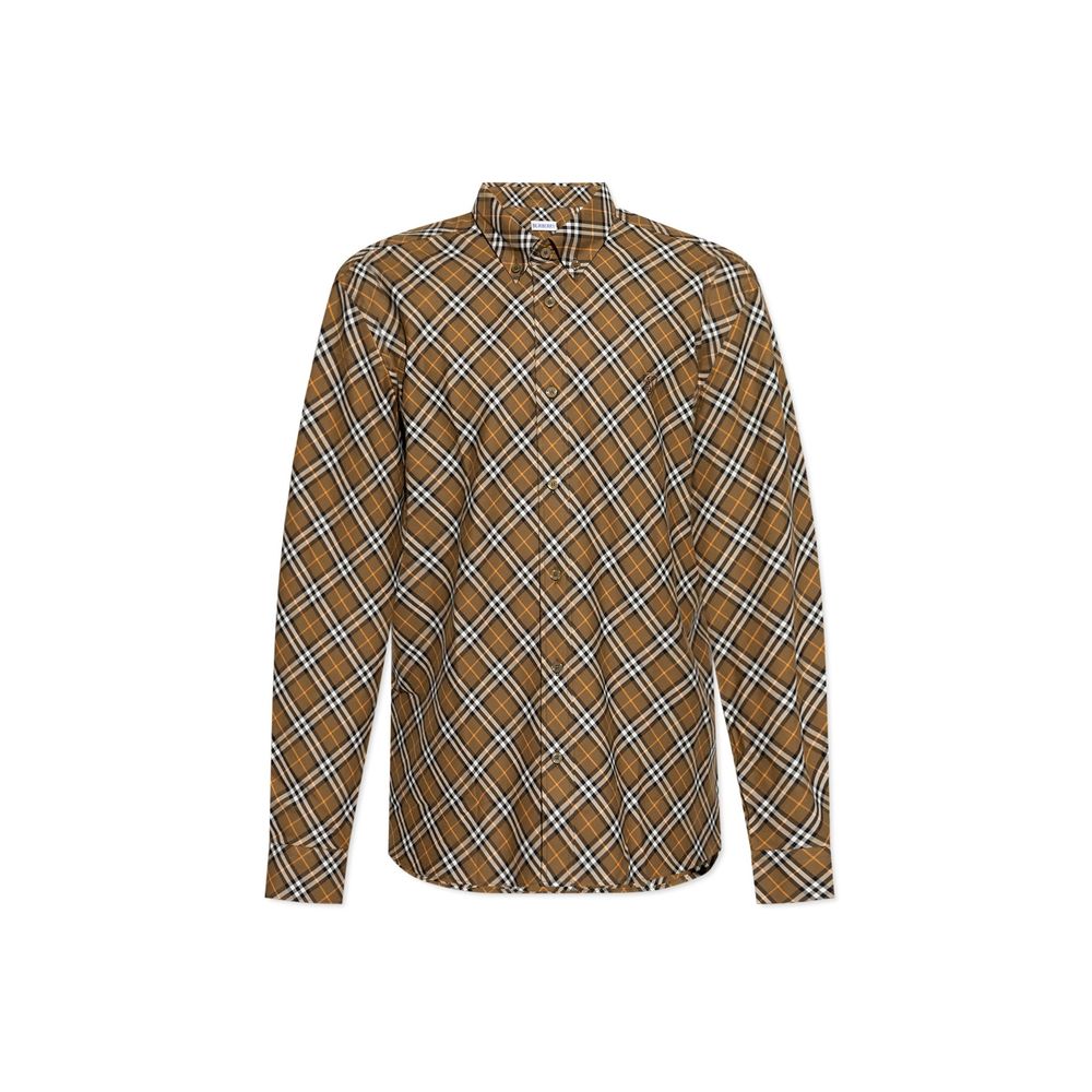 Chemise logo homme à carreaux bleue
