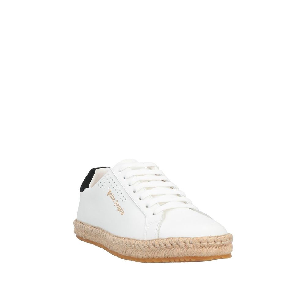 Baskets en cuir logo hommes blanches