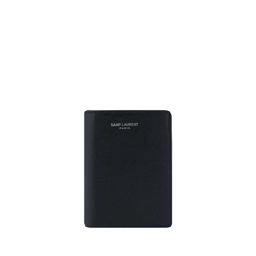 Portefeuille Saint Laurent embossé noir
