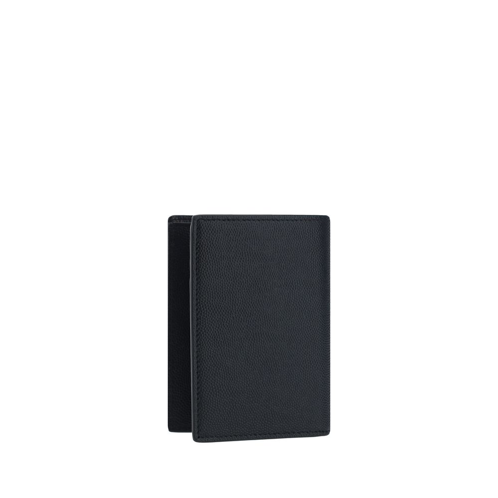 Portefeuille Saint Laurent embossé noir