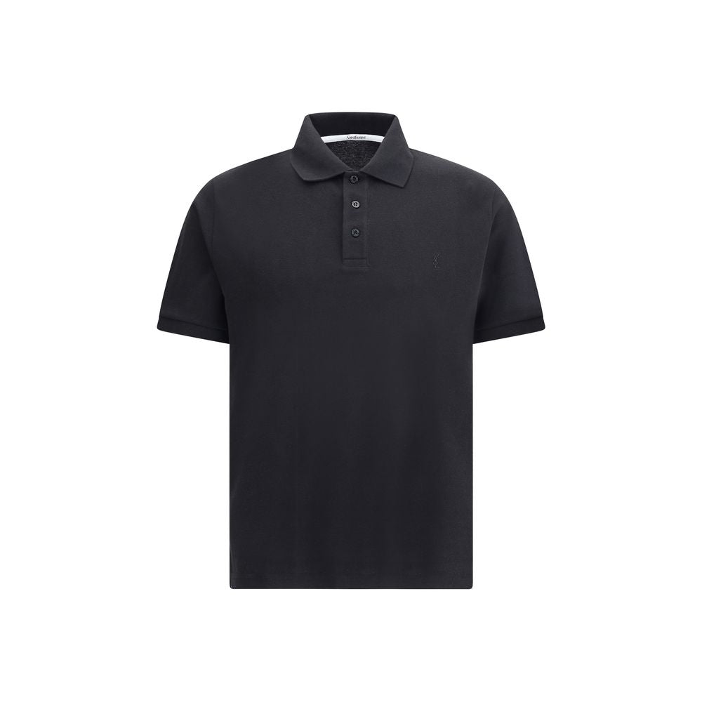Polo Saint Laurent coupe régulière noir