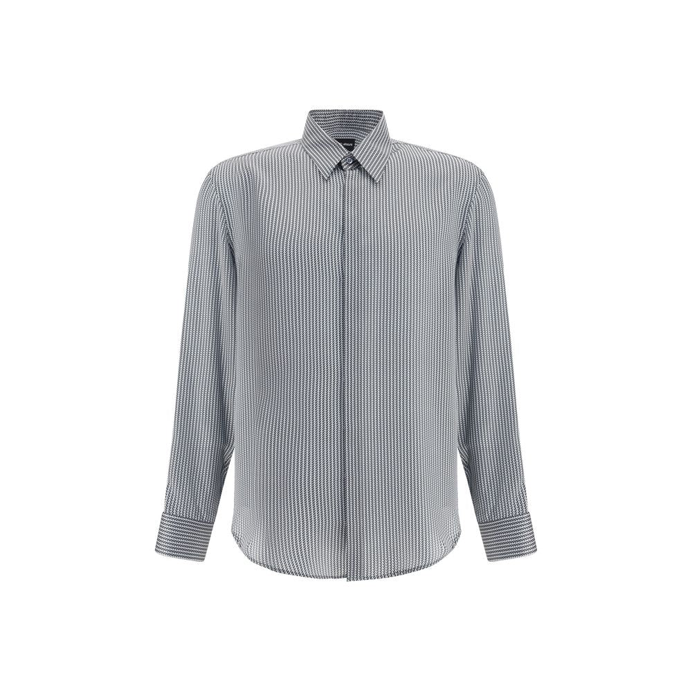 Chemise Giorgio Armani en soie grise