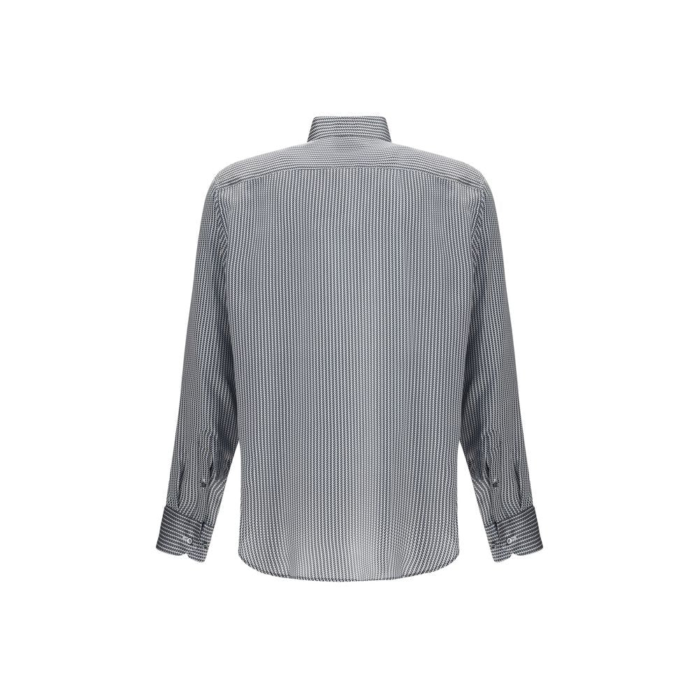 Chemise Giorgio Armani en soie grise