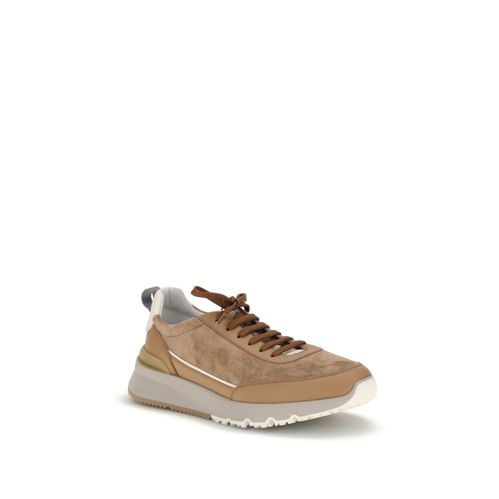 Baskets Brunello Cucinelli en cuir blanches