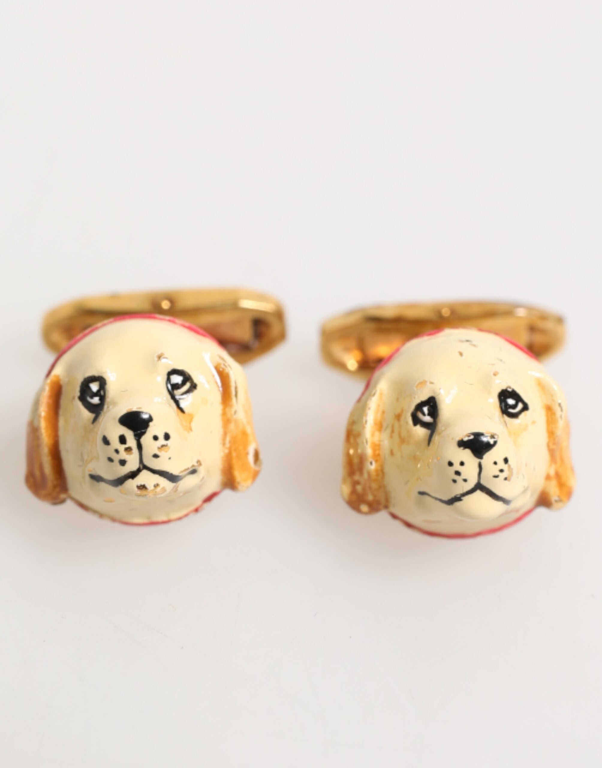 Boutons de manchette Dolce & Gabbana motif chien dorés