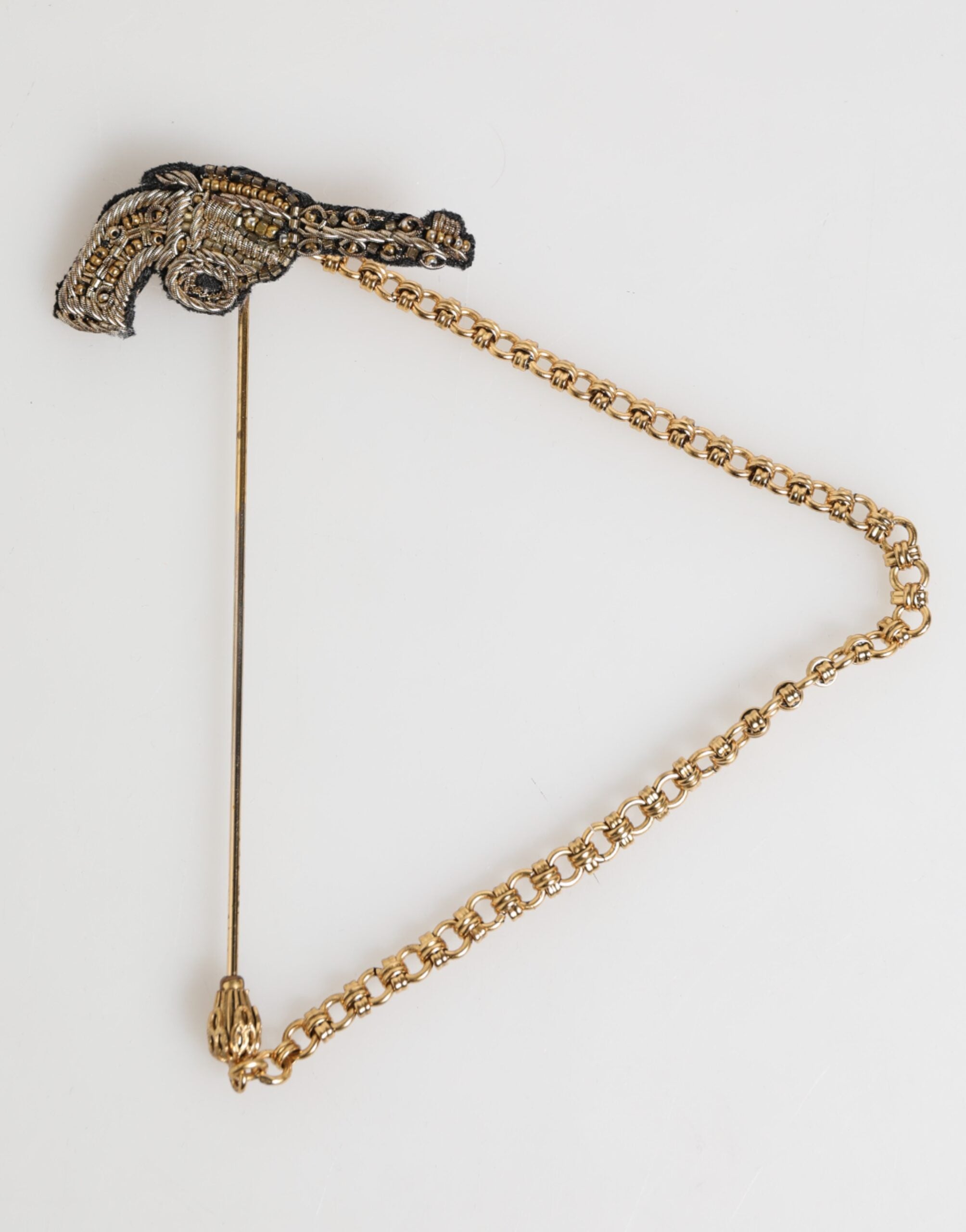 Broche Dolce & Gabbana Révolver noire et or