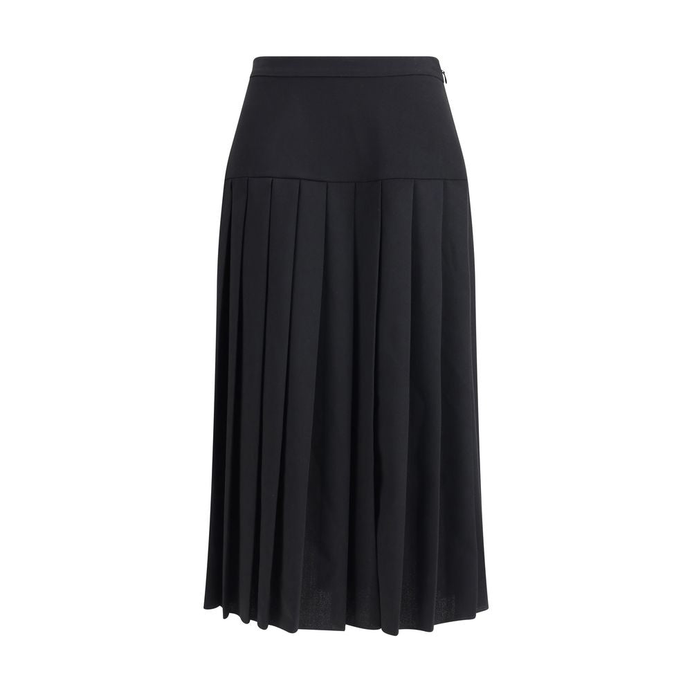 Jupe midi Alessandra Rich plissée noire