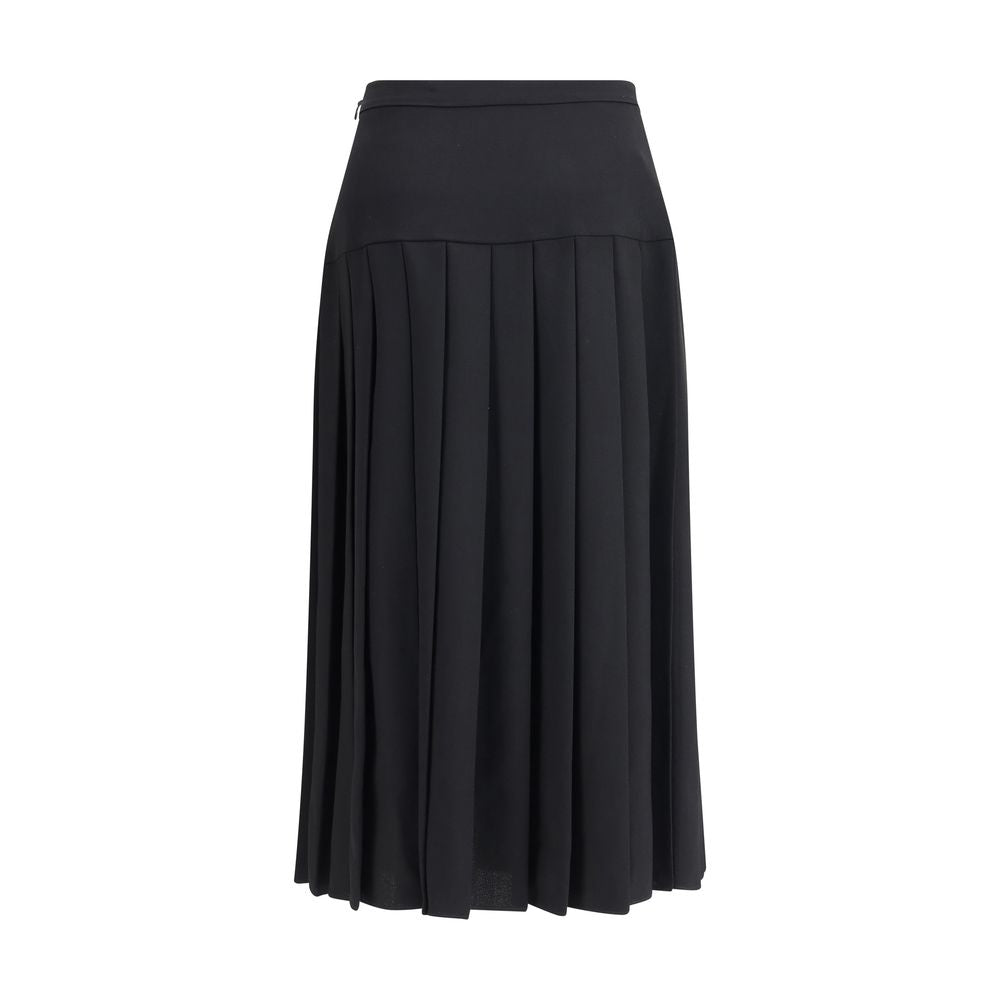 Jupe midi Alessandra Rich plissée noire