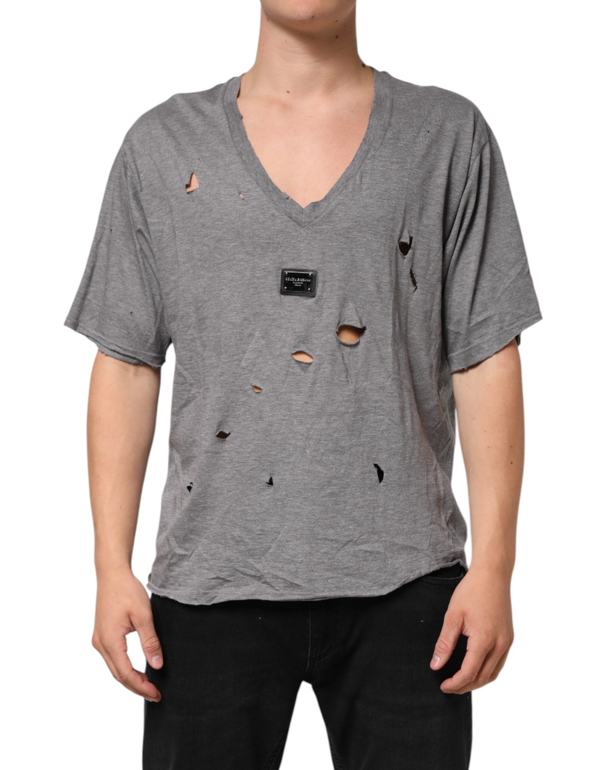 T-shirt Dolce & Gabbana Tattered gris