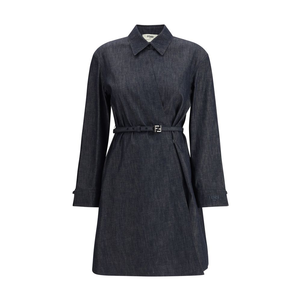 Robe Fendi chambray bleue