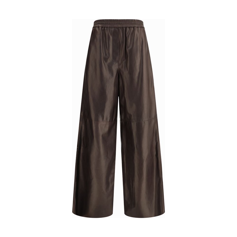 Pantalon Giorgio Armani en cuir noir