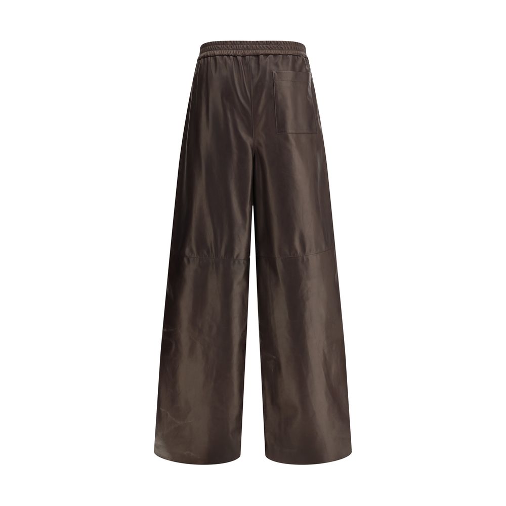 Pantalon Giorgio Armani en cuir noir