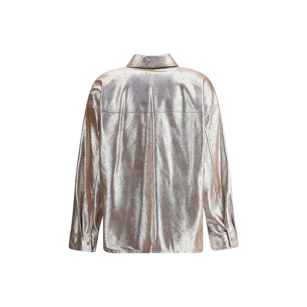 Chemise en cuir Brunello Cucinelli oversize noire