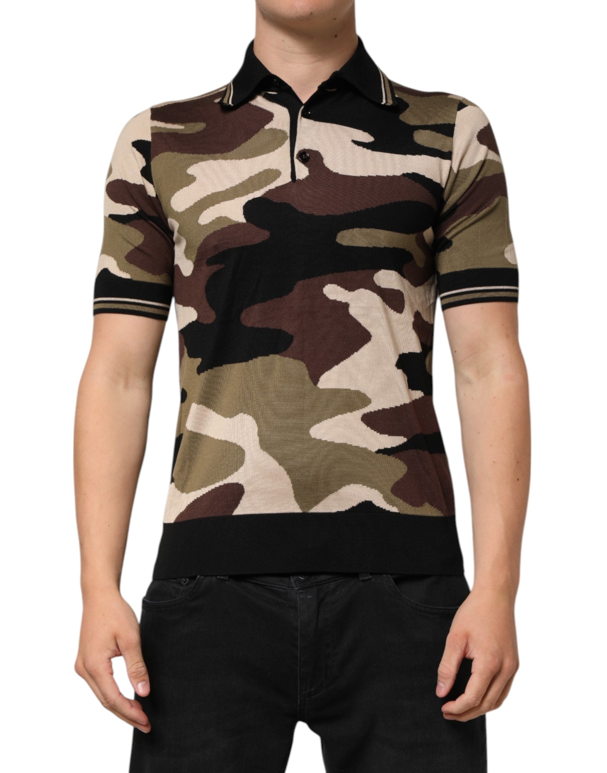 Polo Dolce & Gabbana camouflage marron