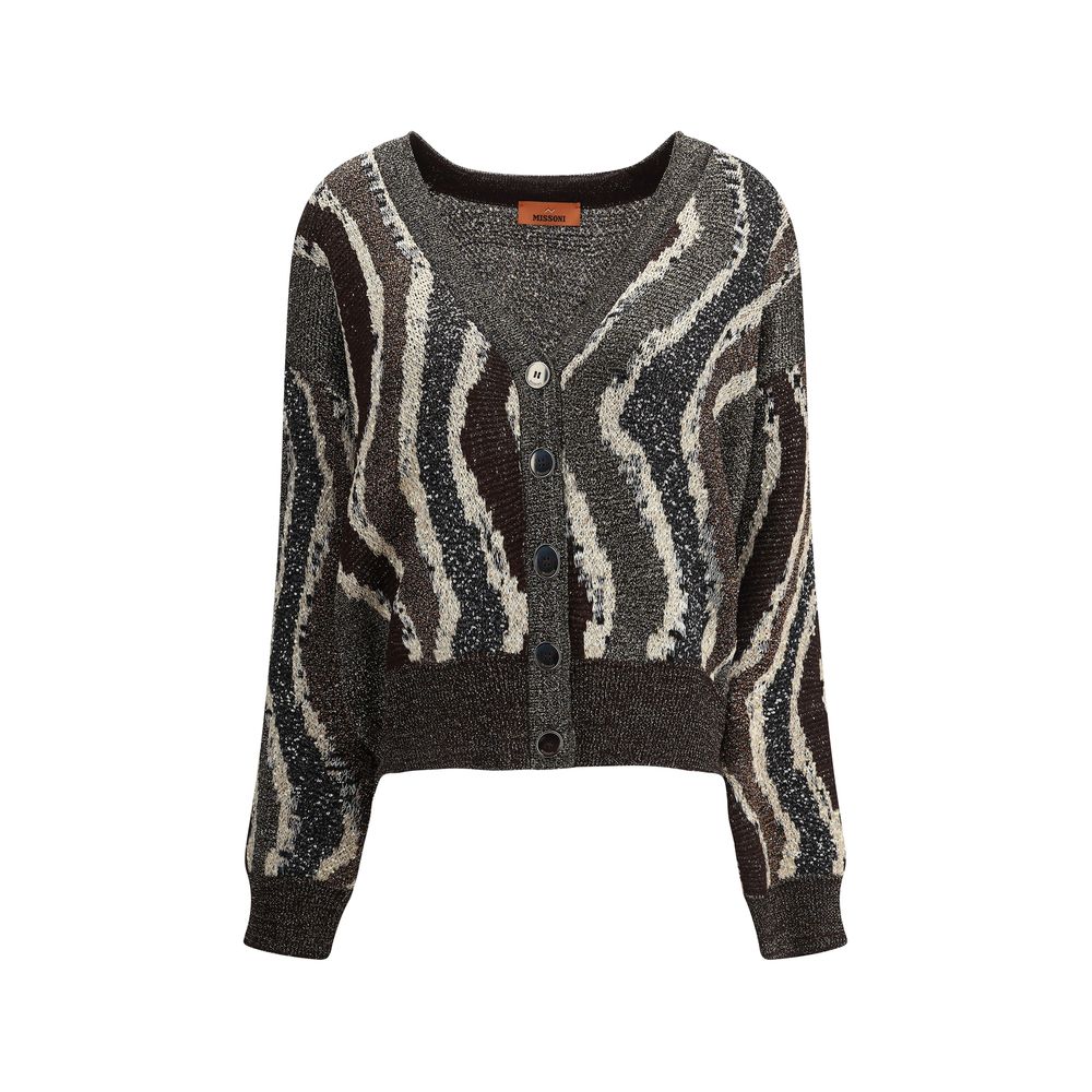 Cardigan Missoni motif vagues multicolore