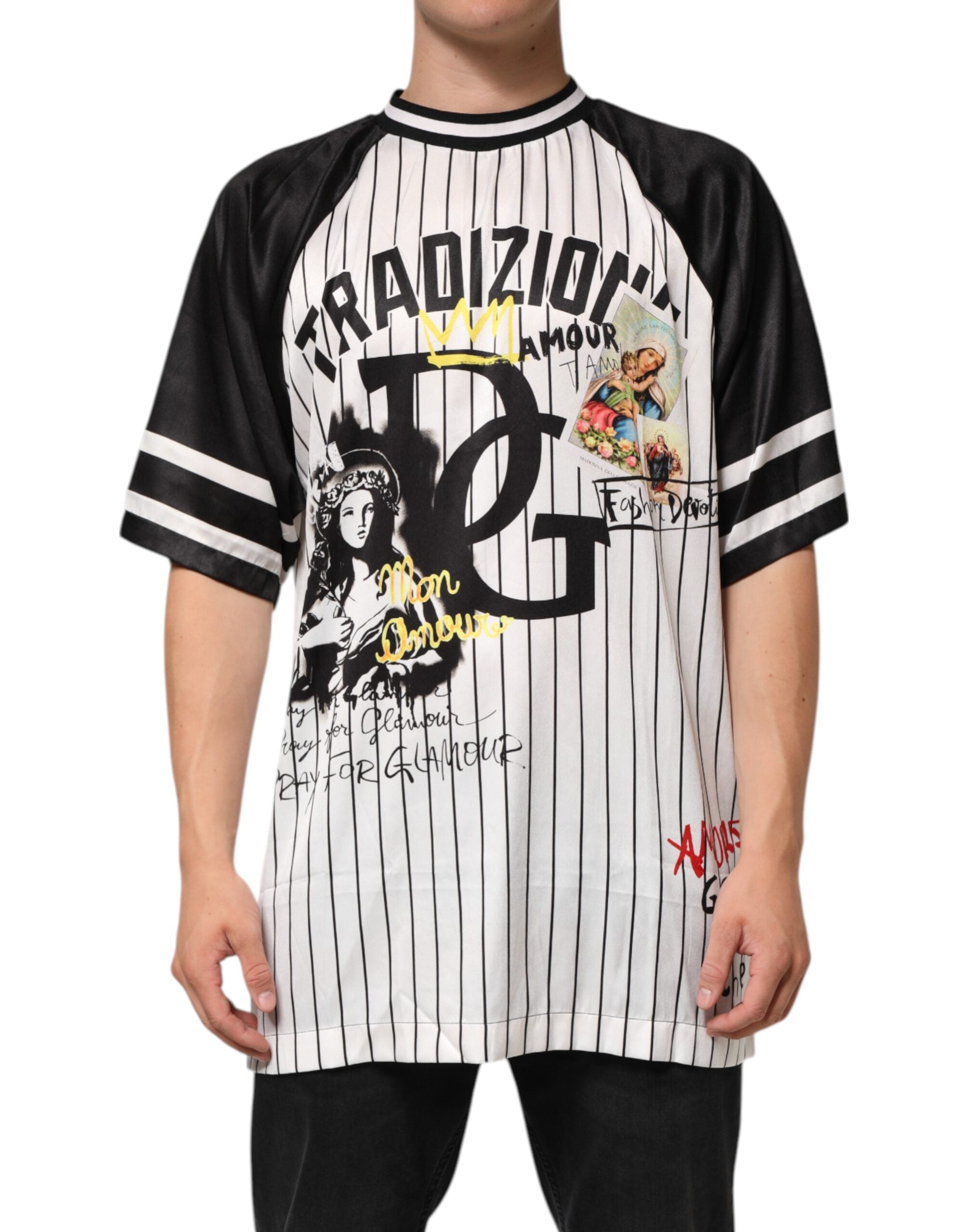 T-shirt Dolce & Gabbana Tradizione noir et blanc
