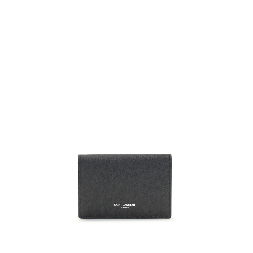 Porte-cartes Saint Laurent grain de poudre noir