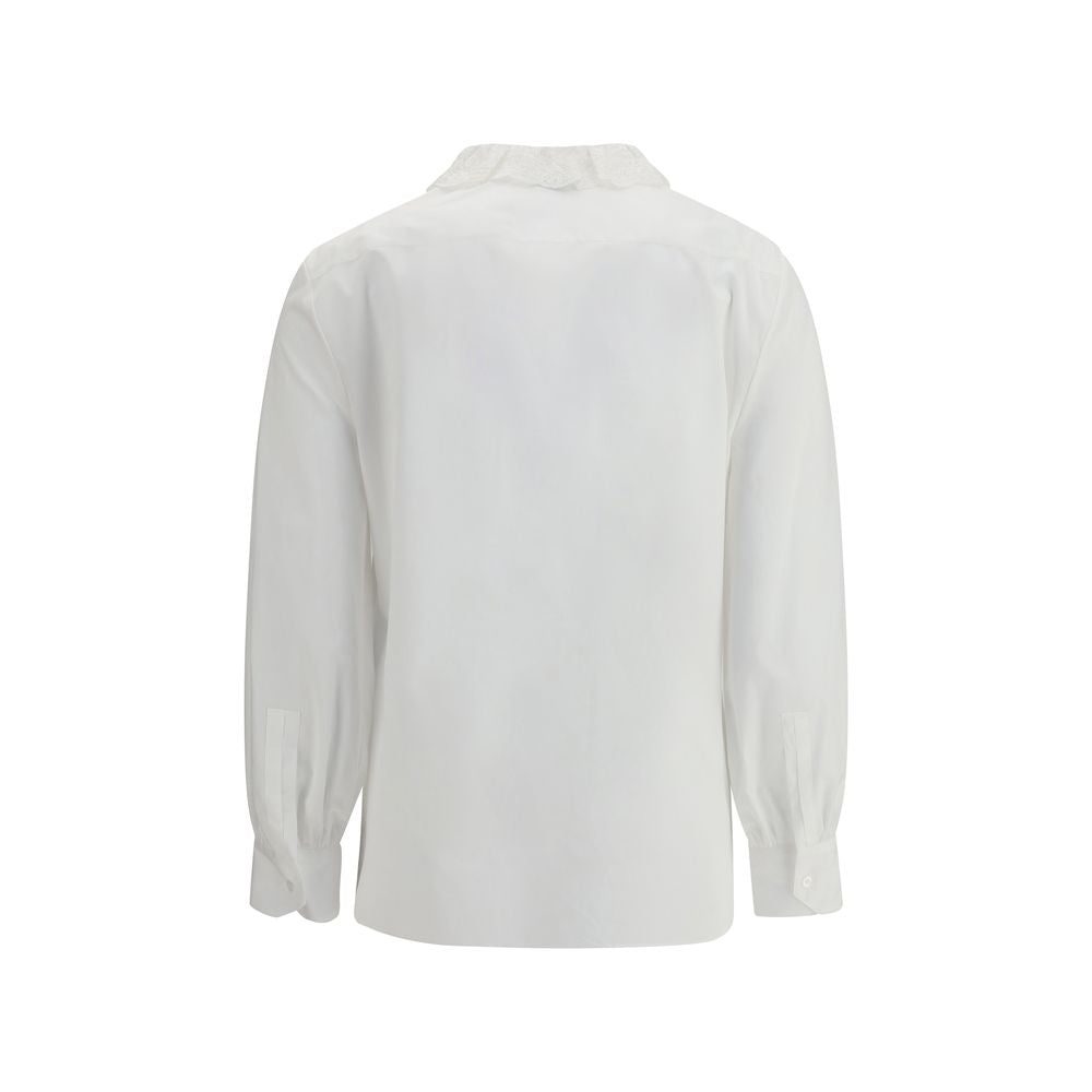 Chemisier Saint Laurent à col Pierrot blanc