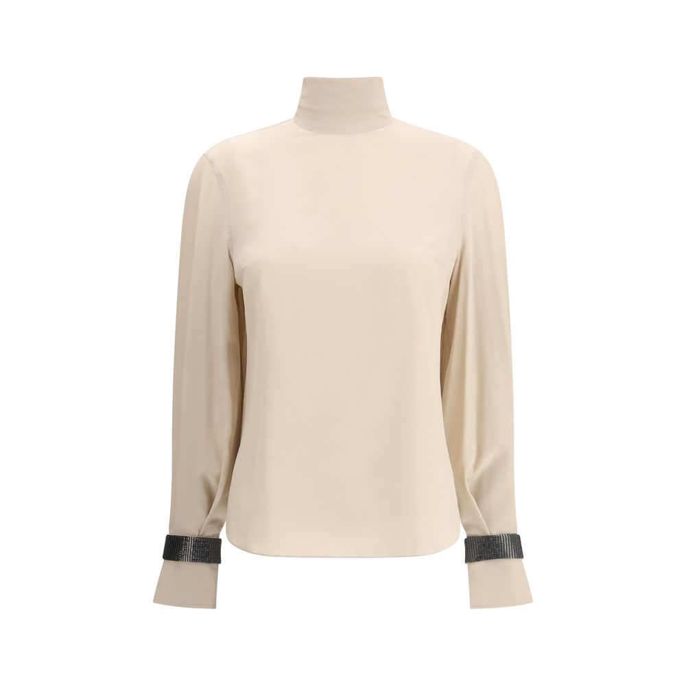 Blouse en soie Brunello Cucinelli neutre