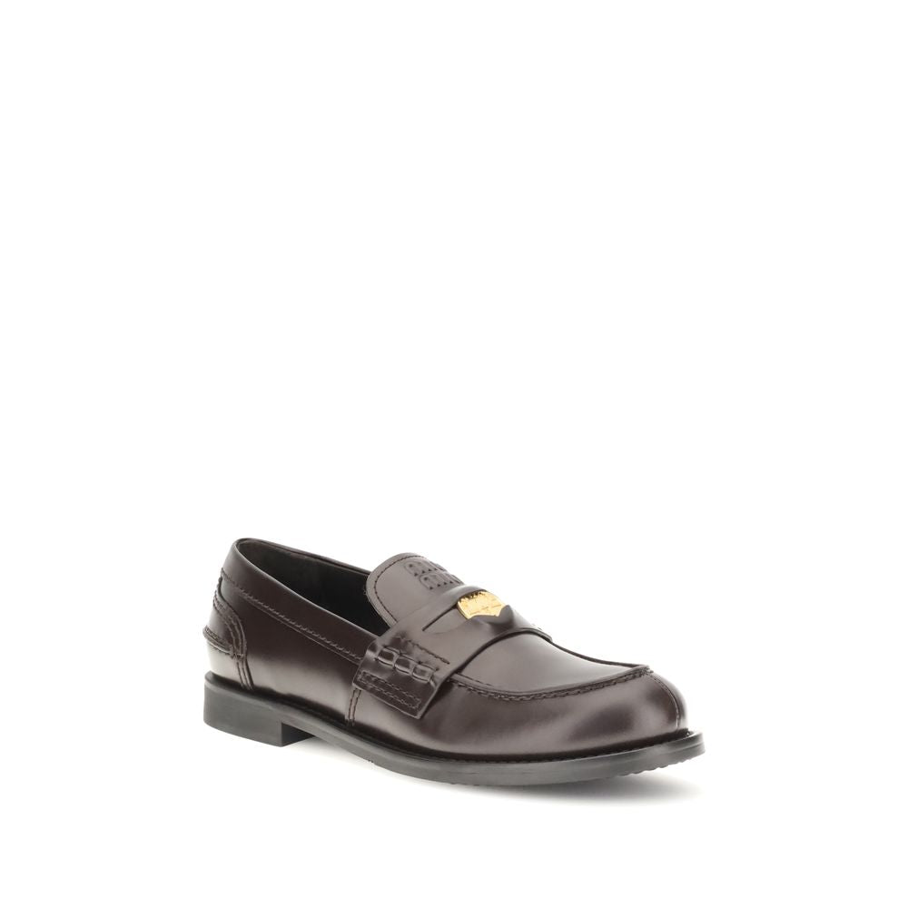 Loafers Miu Miu cuir noires