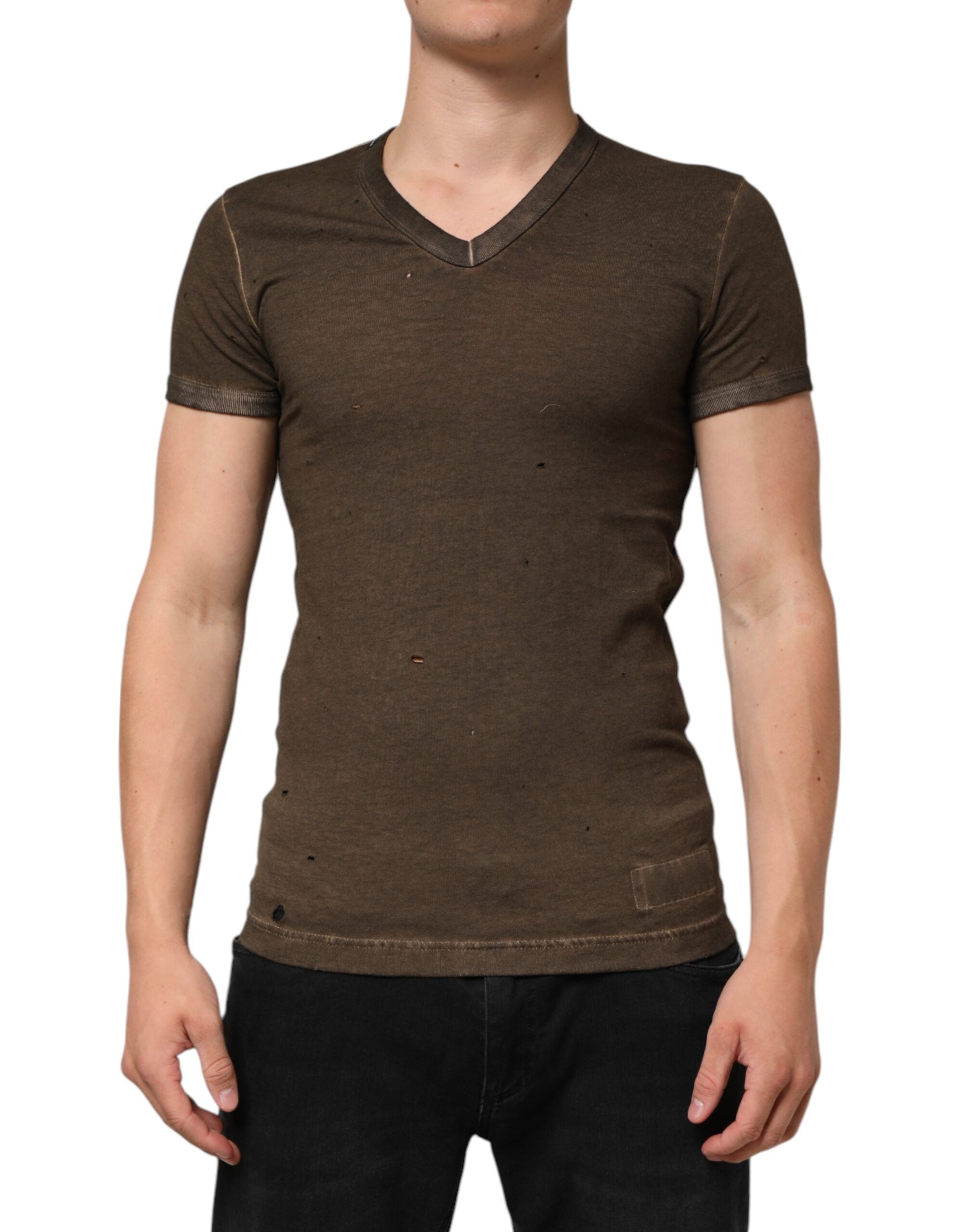 T-shirt Dolce & Gabbana Tattered marron