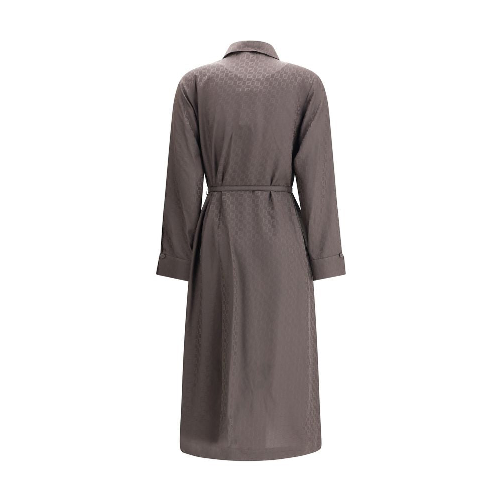 Robe Fendi FF en soie marron