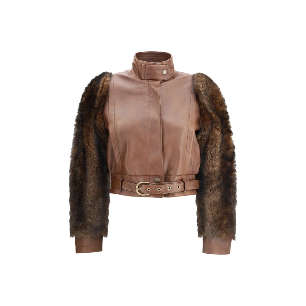 Veste Chloé en cuir marron