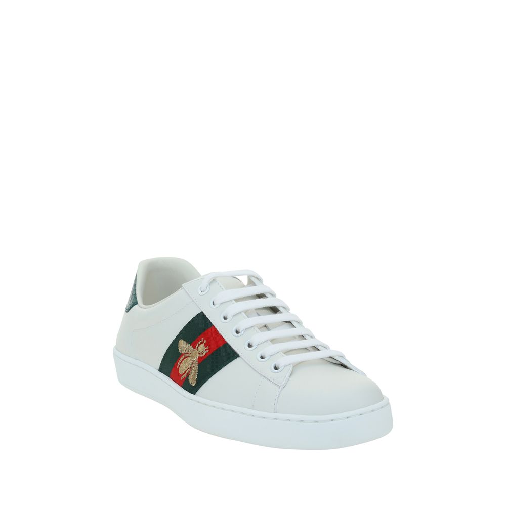 Baskets Gucci avec abeille beige