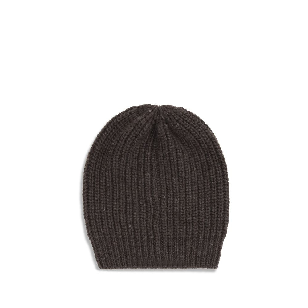 Bonnet Brunello Cucinelli en cachemire noir