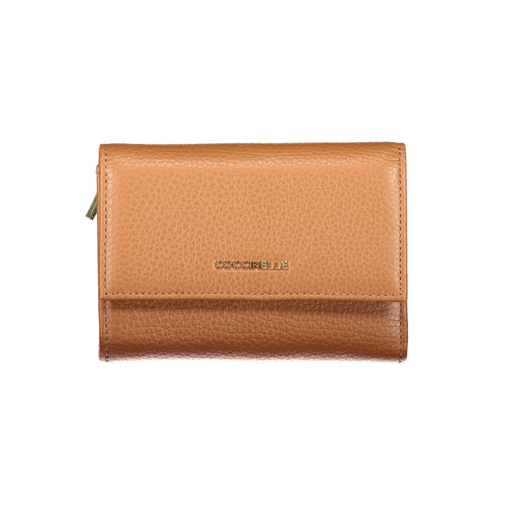 Portefeuille Coccinelle Metallic Soft marron