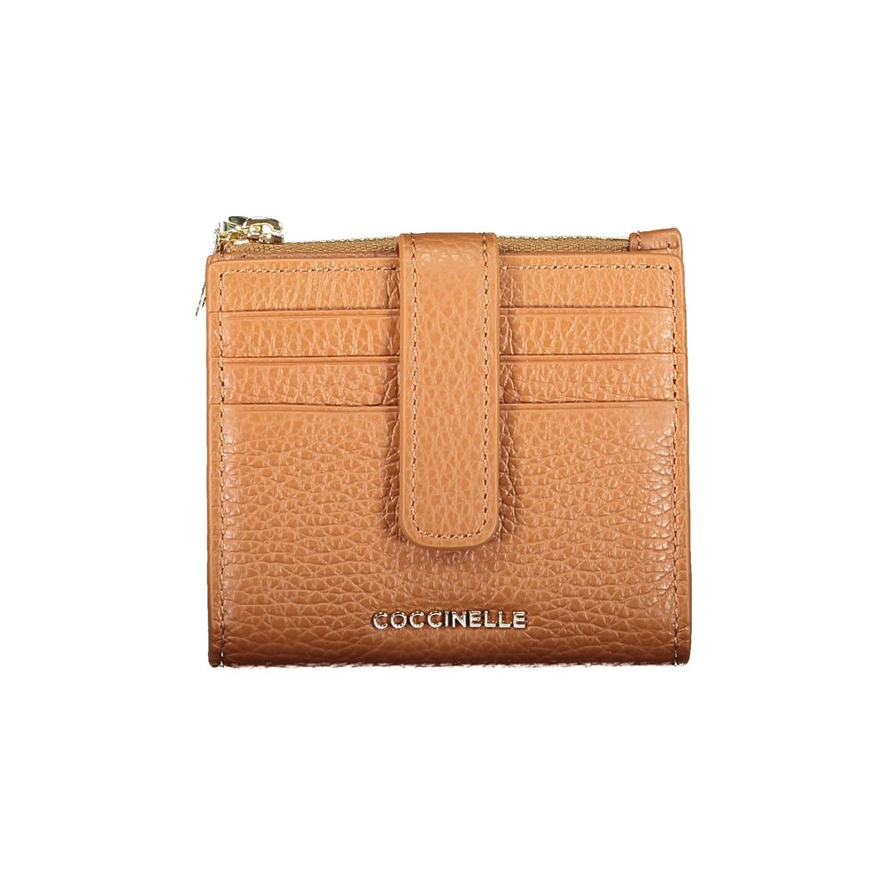 Portefeuille Coccinelle Metallic Soft marron