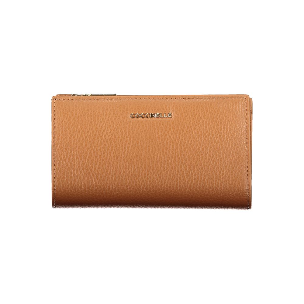 Portefeuille Coccinelle Metallic Soft marron