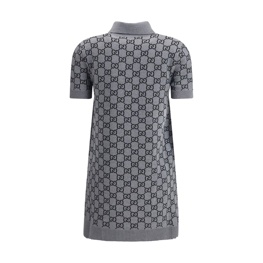 Robe polo Gucci GG Supreme grise