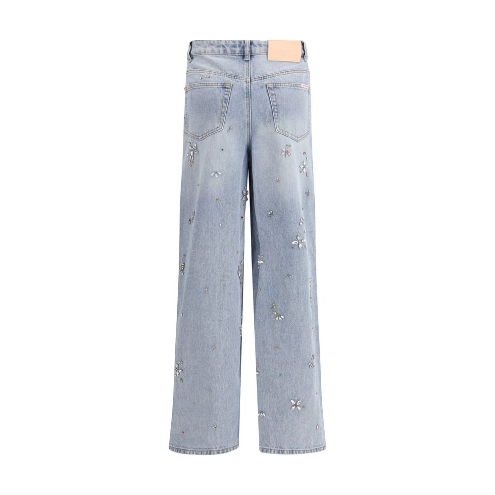 Jeans Self-Portrait large en denim