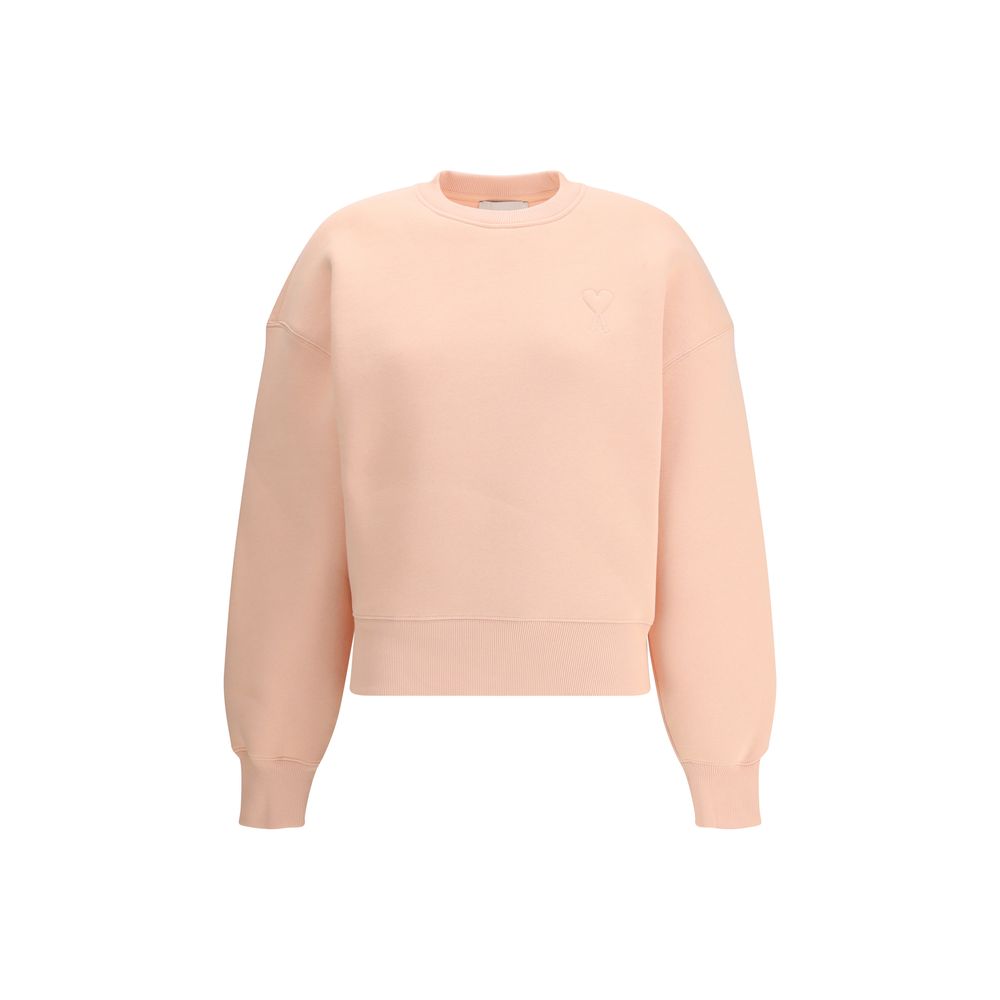 Sweatshirt Ami Paris logo embossé gris