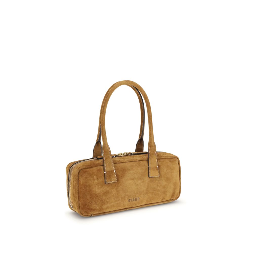 Sac épaule Staud Dude en daim beige