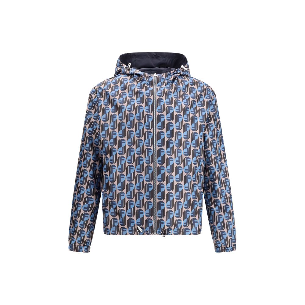 Veste Fendi K-Way réversible noire et géométrique