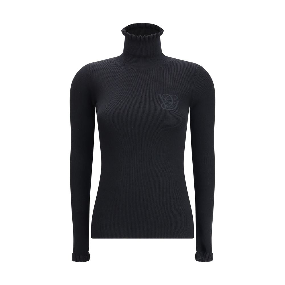 Pull Valentino Garavani à col volant blanc