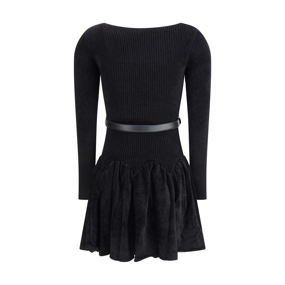 Robe Self-Portrait chenille noire