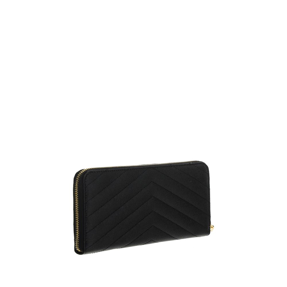 Portefeuille Saint Laurent matelassé noir